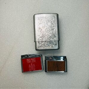 Vintage cigarette case and lighters